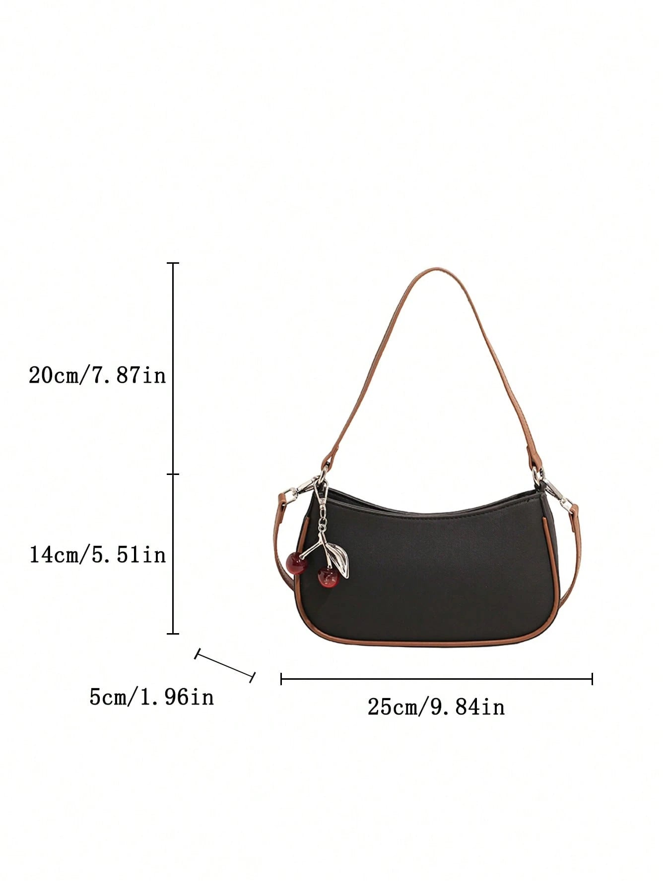 1pc Solid Color PU Leather Shoulder Bag For Women, Versatile Crossbody Bag For Commuting, Adjustable Shoulder Strap