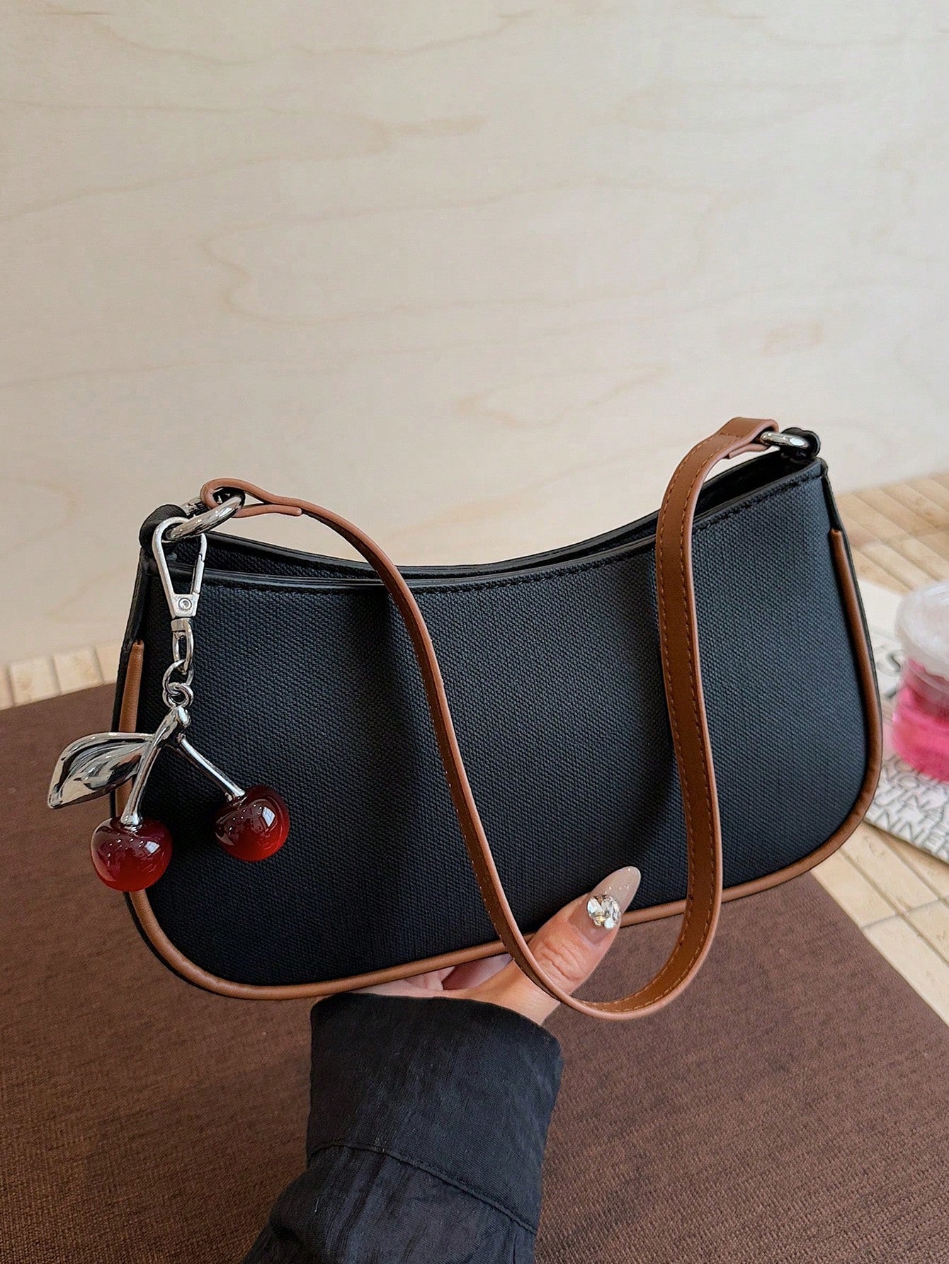 1pc Solid Color PU Leather Shoulder Bag For Women, Versatile Crossbody Bag For Commuting, Adjustable Shoulder Strap