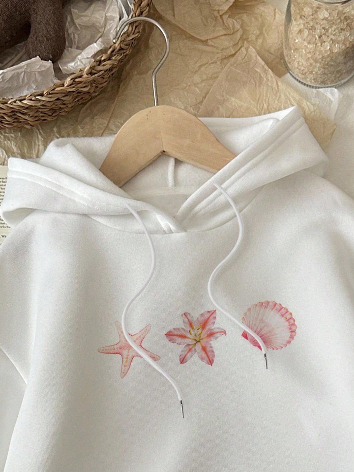 SHEIN EZwear New York Camo Tree Branch Casual Oversized Women Thick Hoodie Sweatshirt,Long Sleeve Tops Back To School Fall And Winter Clothing Autumn And Winter