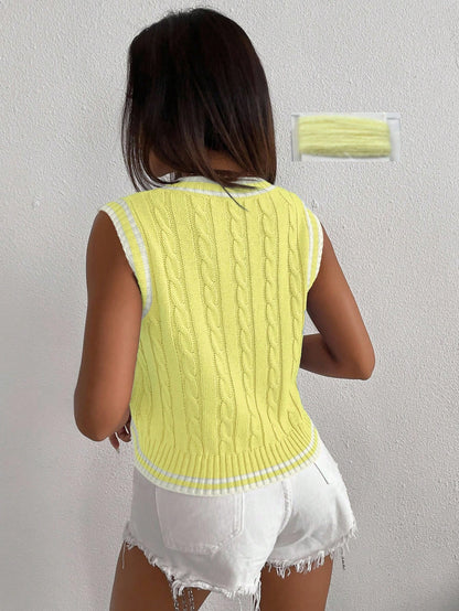 Chiquease Cable Knit Sweater Vest