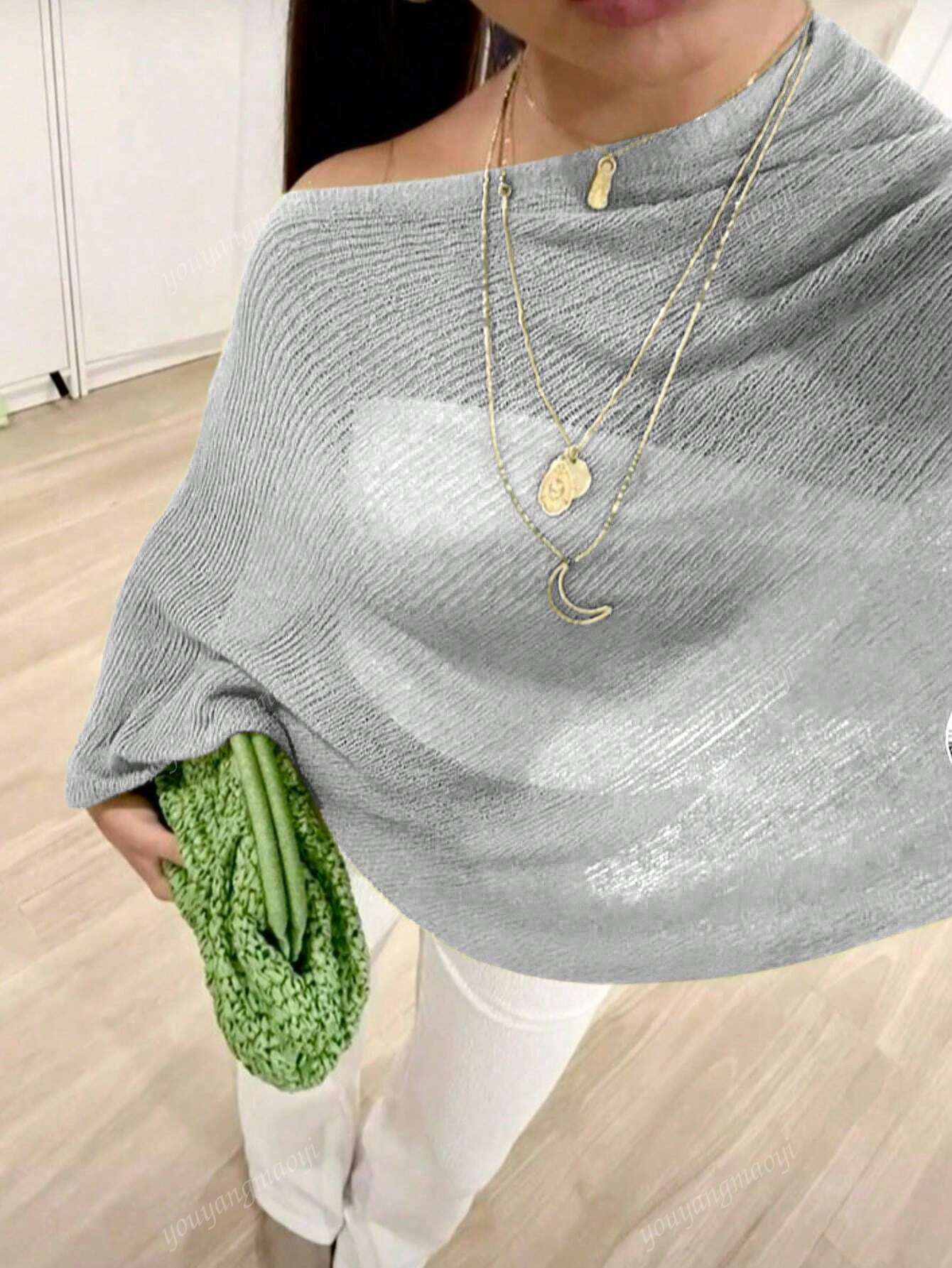 Fashionable & Elegant Loose Knit Cardigan Shawl, Women, Oversized Fit, Lightweight, Stylish, Suitable For Spring/Summer Everyday, Casual Travel, Beach