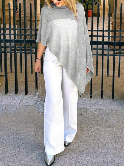 Fashionable & Elegant Loose Knit Cardigan Shawl, Women, Oversized Fit, Lightweight, Stylish, Suitable For Spring/Summer Everyday, Casual Travel, Beach