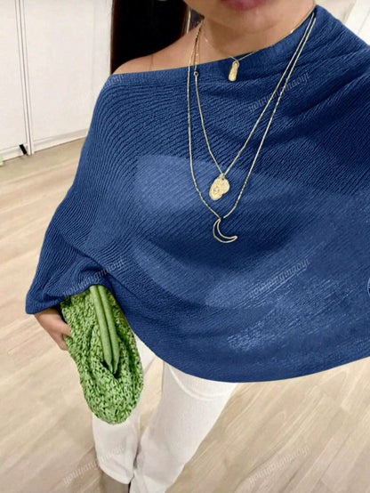 Fashionable & Elegant Loose Knit Cardigan Shawl, Women, Oversized Fit, Lightweight, Stylish, Suitable For Spring/Summer Everyday, Casual Travel, Beach