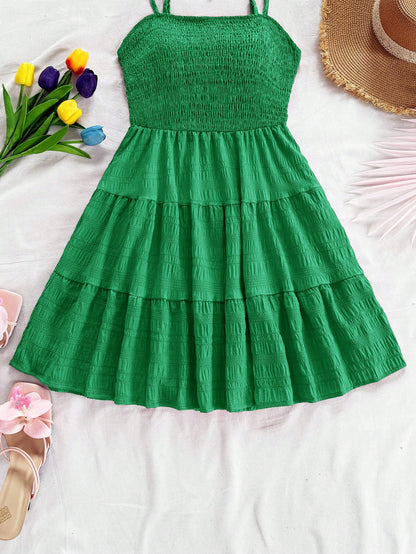 Soleia WYWH Women Spring Break Solid Ruffle Hem Cami Blue Dress,Summer Dresses For Women