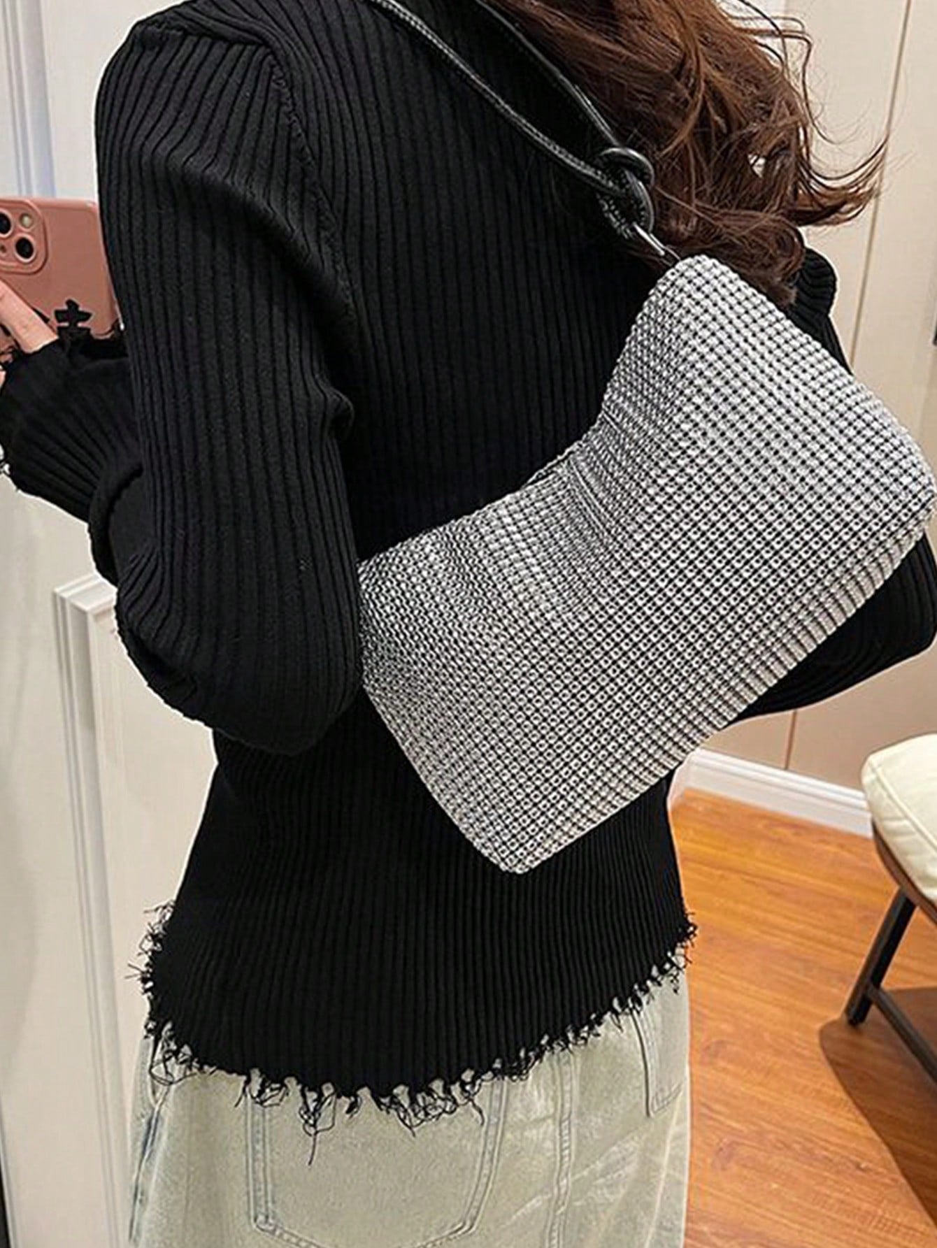 Popular Bag Women's New Fashion Korean Version Handbag All Shoulder Small Square Bag