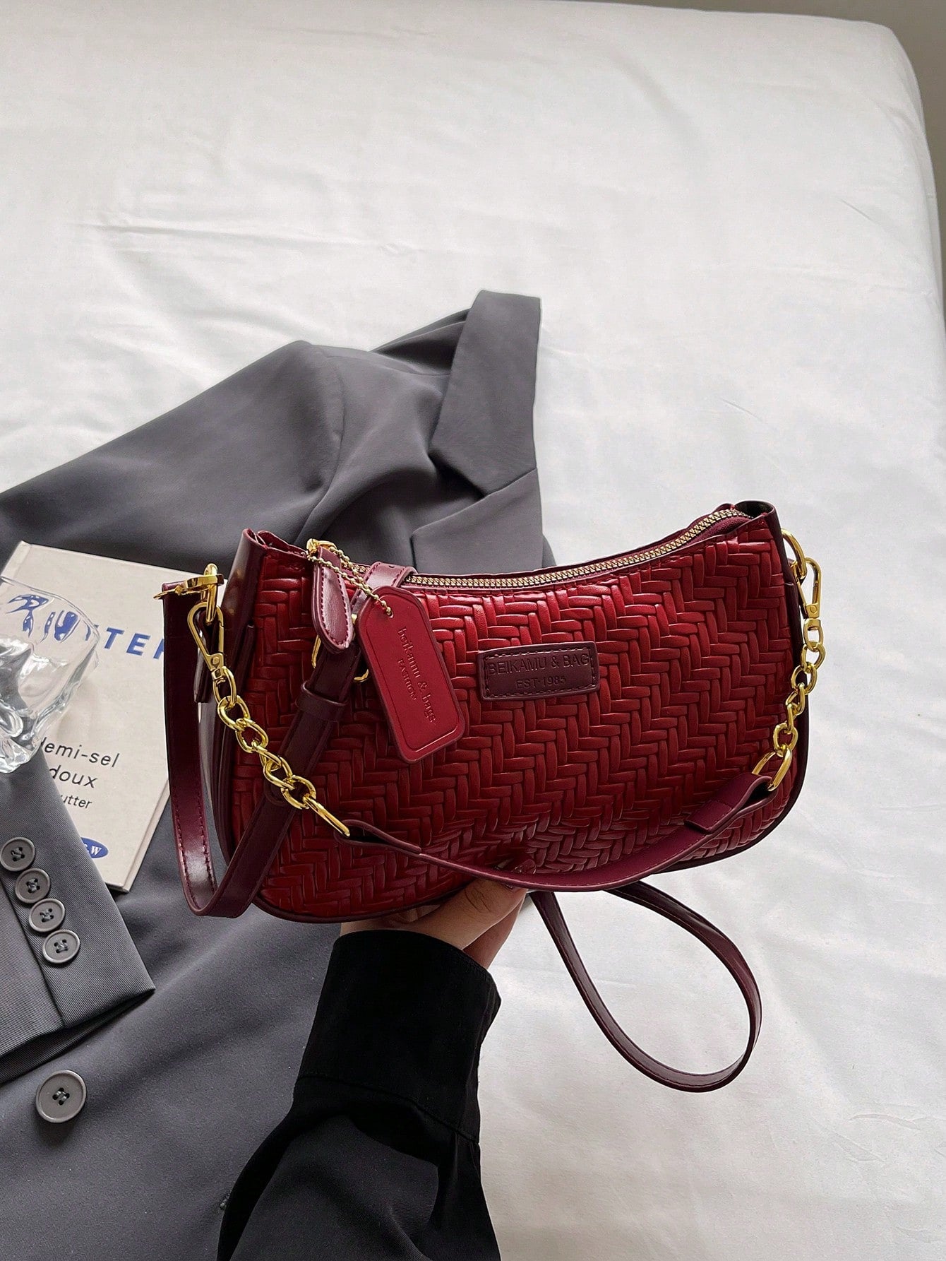 1pc Solid Color PU Leather Shoulder Bag For Women, Versatile Crossbody Bag For Commuting, Adjustable Shoulder Strap