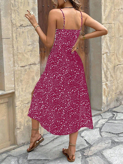 SHEIN Frenchy Women Ditsy Floral Side Slit Hem Cami Dress,Summer Dresses,Summer Dresses For Women,Floral