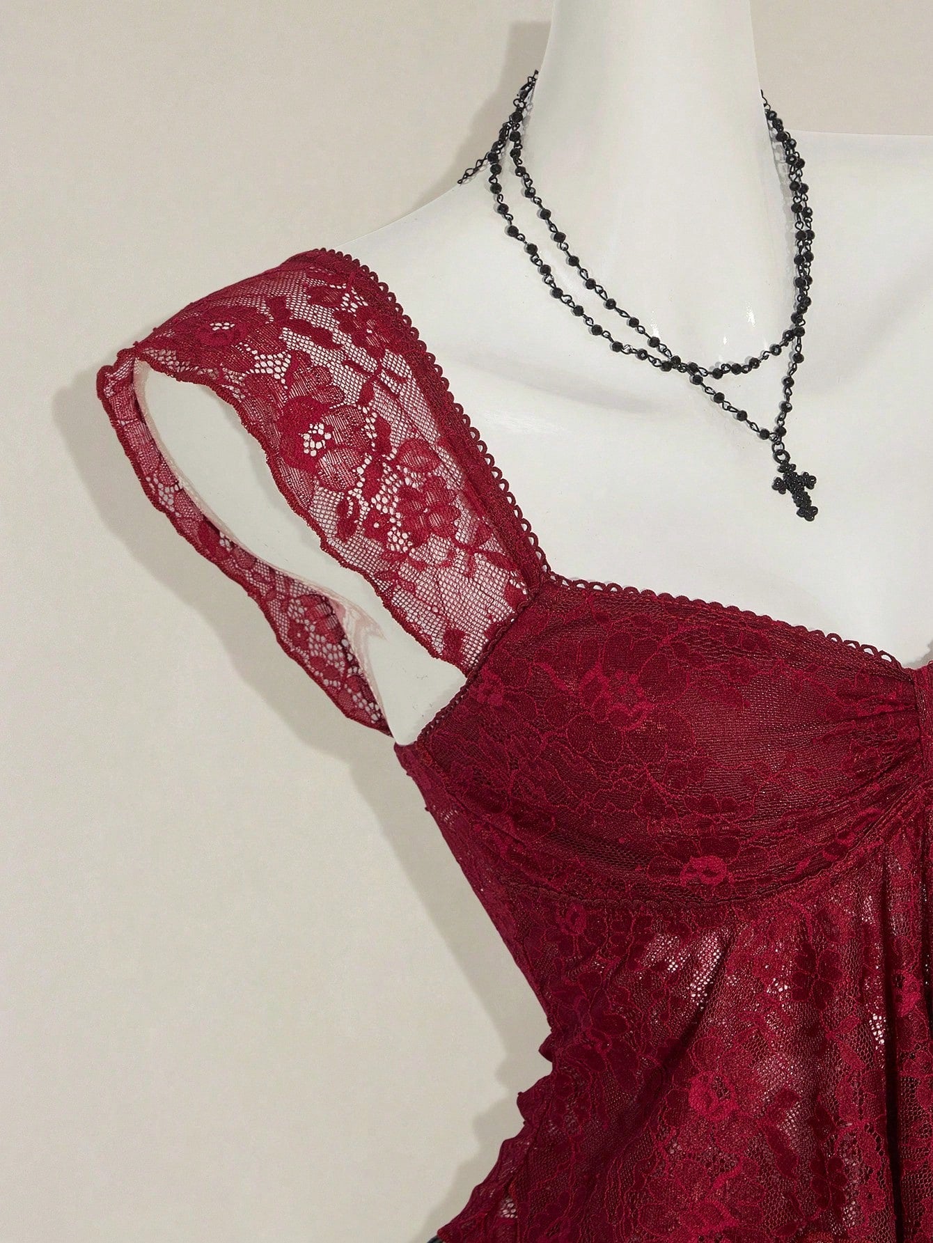 SHEIN ICON Women's Ruched Front Fitted Sexy Cutout Jacquard Romantic French Style Flare Sleeve Backless Casual Vacation Cropped Camisole