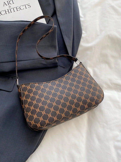 Elegant Crescent-Shaped Underarm Shoulder Bag For Women, Chic Casual Fashion, Solid Color Underarm Bag