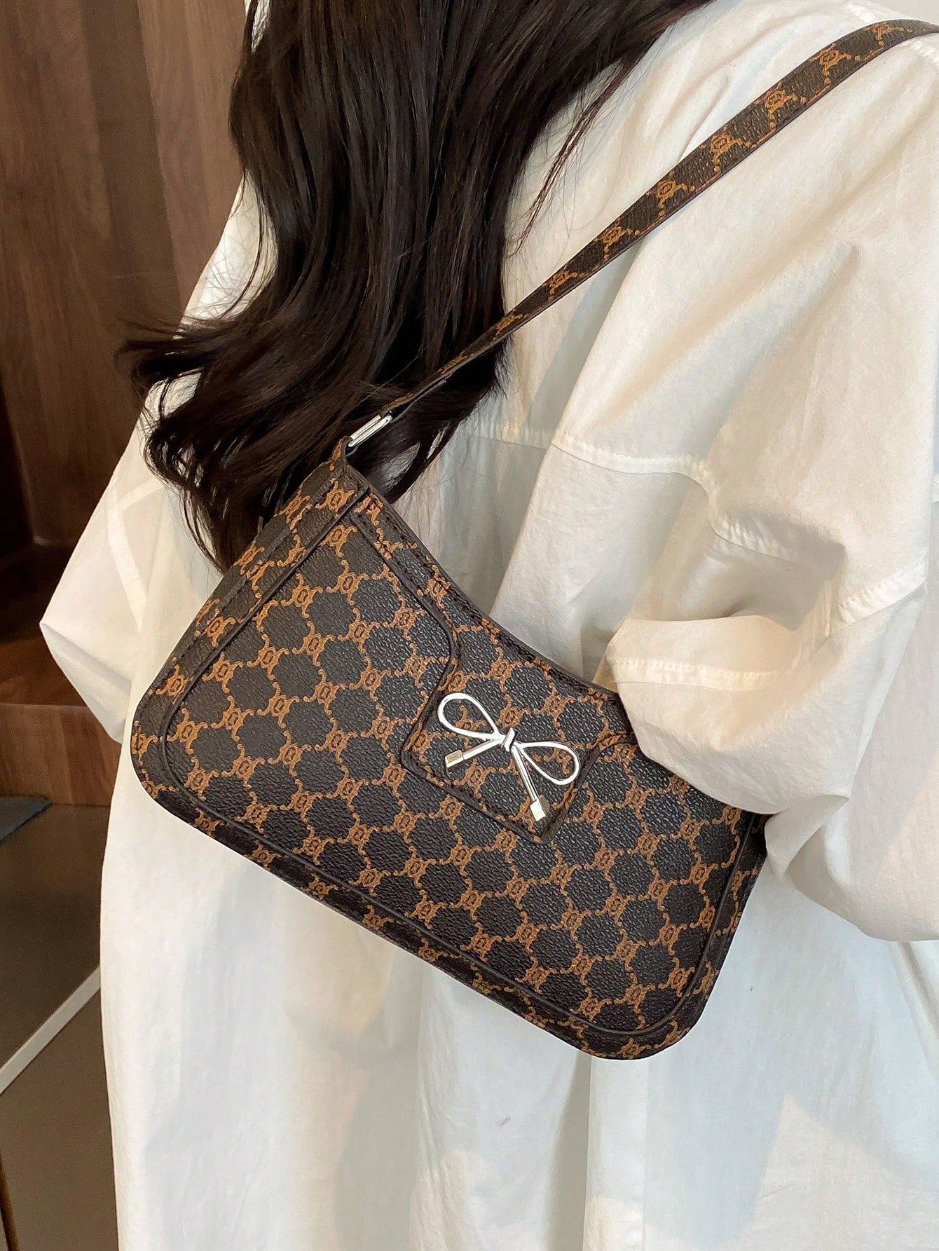 Elegant Crescent-Shaped Underarm Shoulder Bag For Women, Chic Casual Fashion, Solid Color Underarm Bag