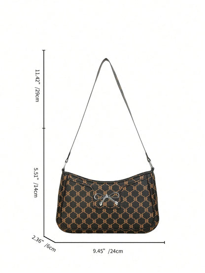 Elegant Crescent-Shaped Underarm Shoulder Bag For Women, Chic Casual Fashion, Solid Color Underarm Bag