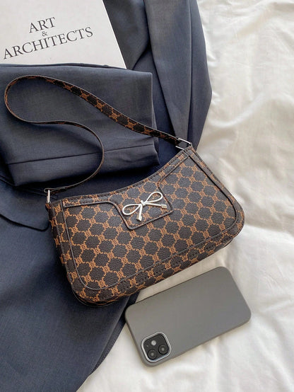 Elegant Crescent-Shaped Underarm Shoulder Bag For Women, Chic Casual Fashion, Solid Color Underarm Bag