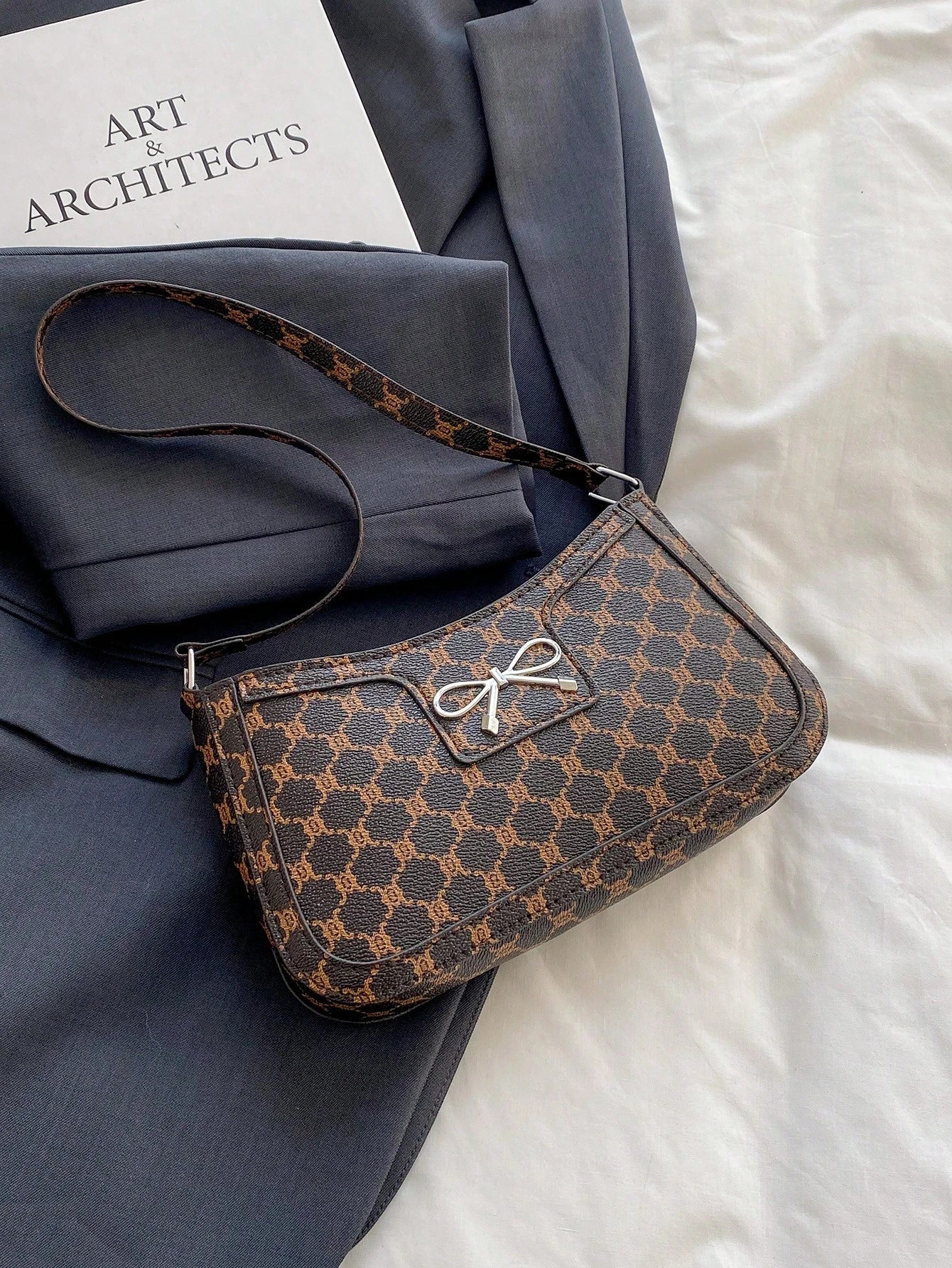 Elegant Crescent-Shaped Underarm Shoulder Bag For Women, Chic Casual Fashion, Solid Color Underarm Bag