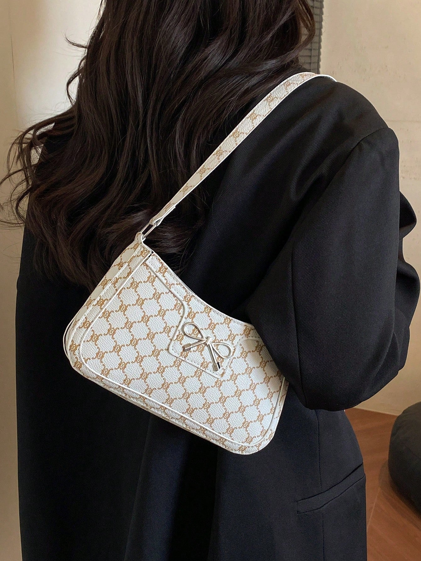 Elegant Crescent-Shaped Underarm Shoulder Bag For Women, Chic Casual Fashion, Solid Color Underarm Bag