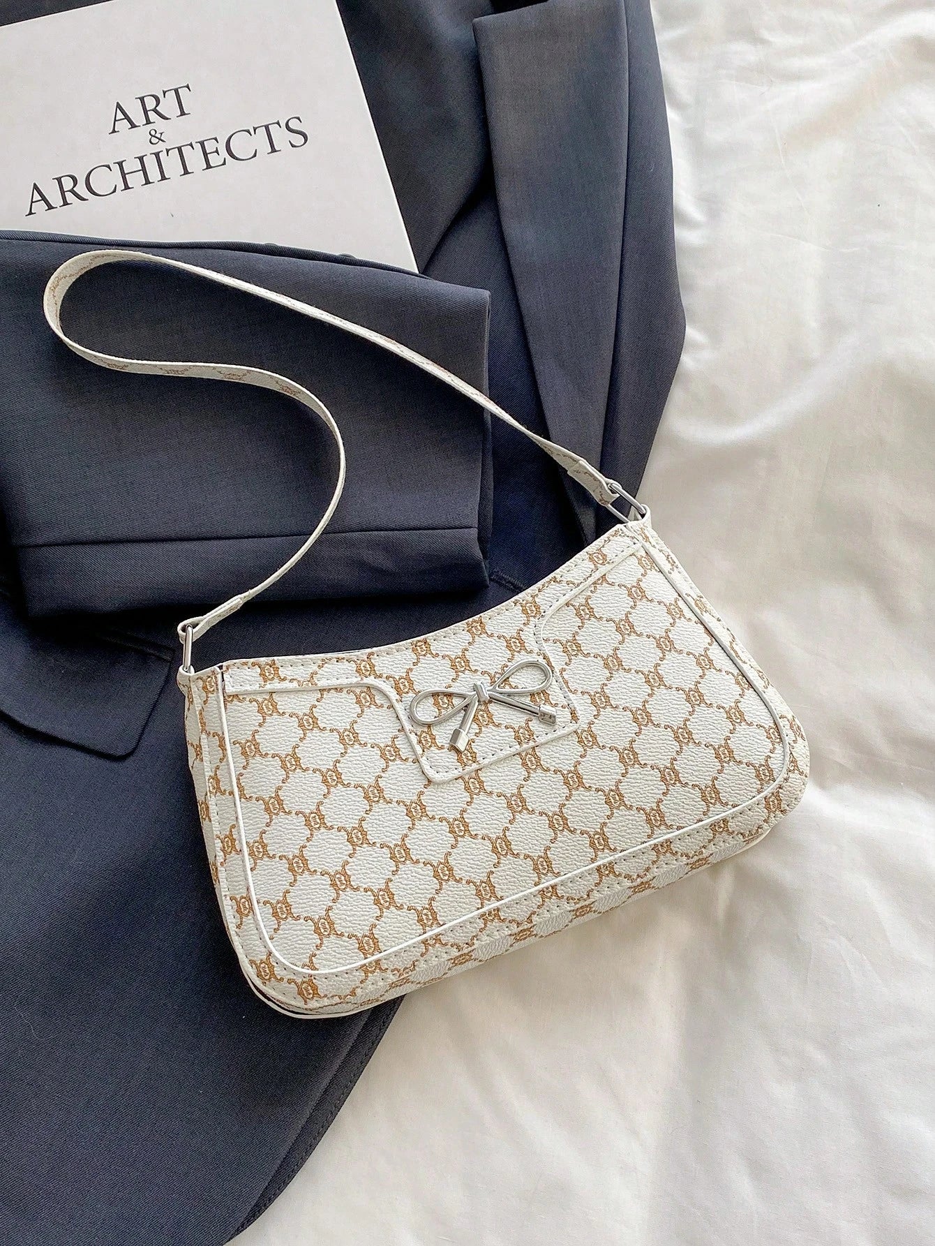 Elegant Crescent-Shaped Underarm Shoulder Bag For Women, Chic Casual Fashion, Solid Color Underarm Bag