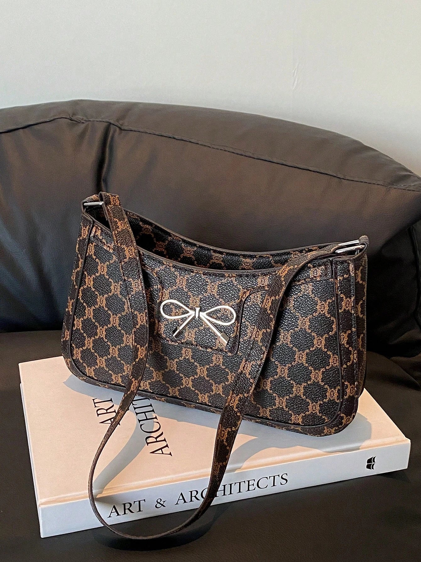 Elegant Crescent-Shaped Underarm Shoulder Bag For Women, Chic Casual Fashion, Solid Color Underarm Bag