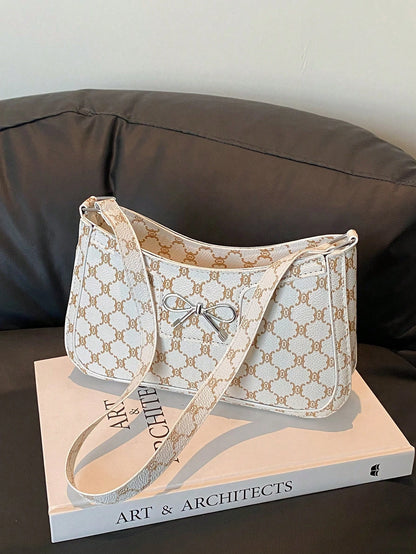 Elegant Crescent-Shaped Underarm Shoulder Bag For Women, Chic Casual Fashion, Solid Color Underarm Bag