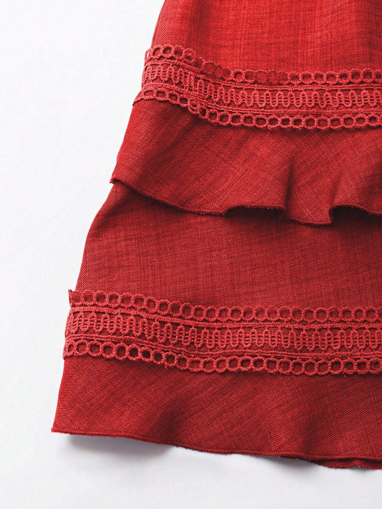 SHEIN Clasi Women's Solid Color Lace Trim Puff Sleeve Mini Dress, Summer