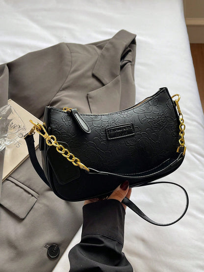 1pc Solid Color PU Leather Shoulder Bag For Women, Versatile Crossbody Bag For Commuting, Adjustable Shoulder Strap