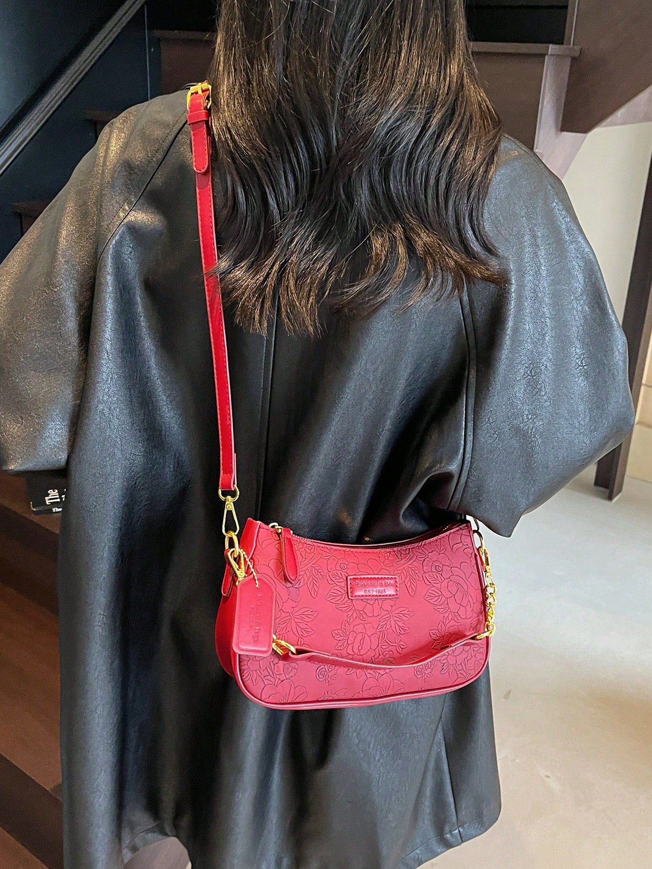 1pc Solid Color PU Leather Shoulder Bag For Women, Versatile Crossbody Bag For Commuting, Adjustable Shoulder Strap