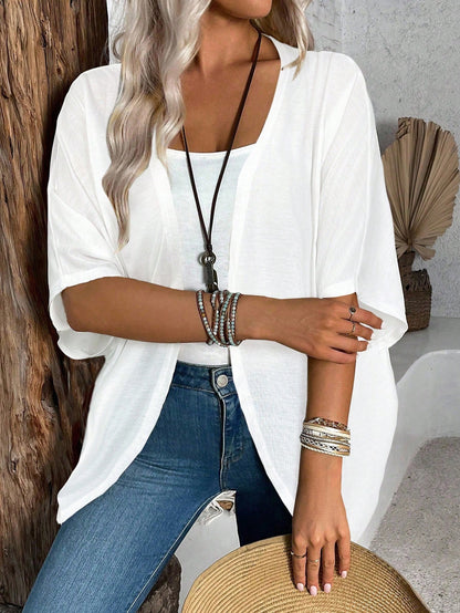 EMERY ROSE Women's Casual Batwing Sleeve Regular Outerwear For Daily Wear