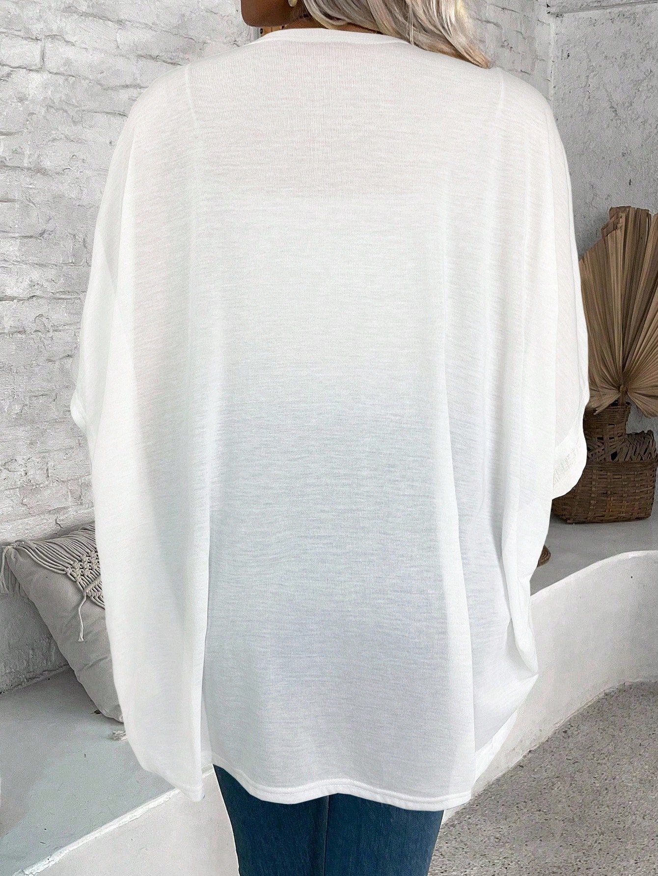 EMERY ROSE Women's Casual Batwing Sleeve Regular Outerwear For Daily Wear