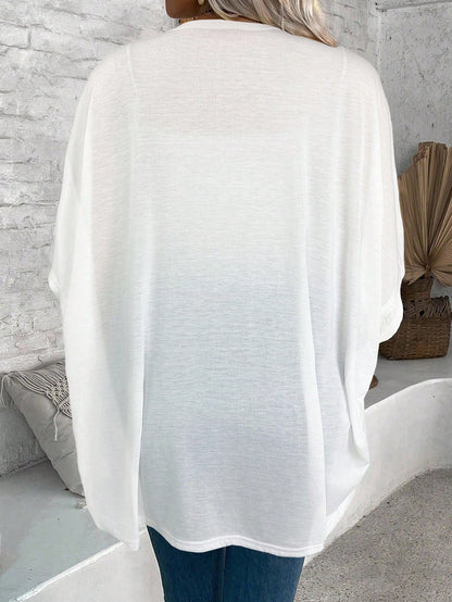 EMERY ROSE Women's Casual Batwing Sleeve Regular Outerwear For Daily Wear