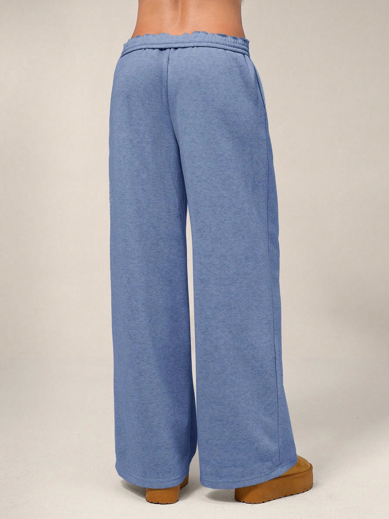 Forever 21 Autumn/Winter New Casual Loose Fit Elastic Waist Wide Leg Sweatpants, Thicker Thermal Lined, Versatile & Slimming