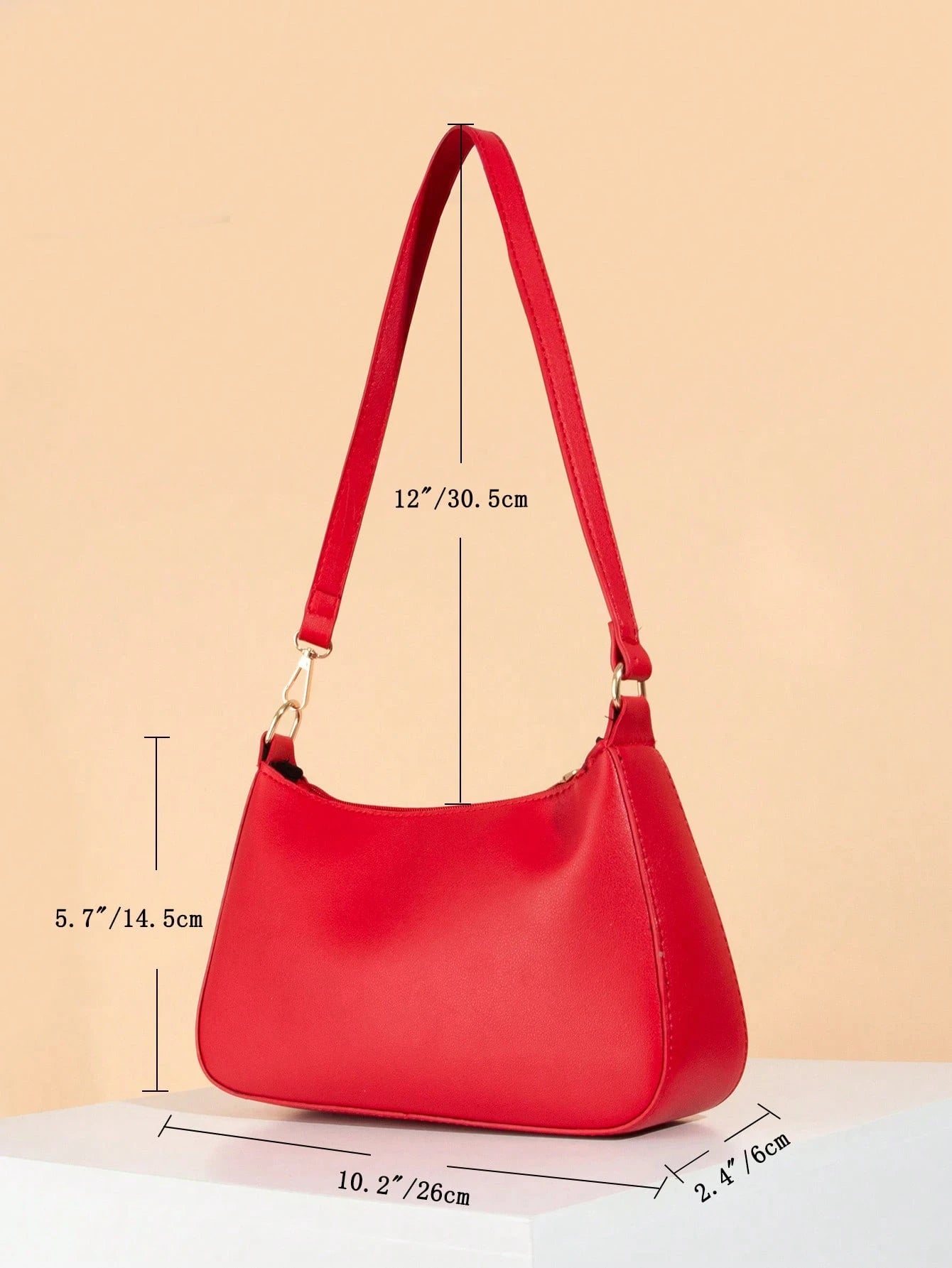 Artificial Patent Leather Minimalist Hobo Bag, Perfect For Music Festival