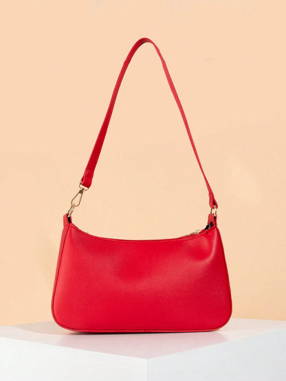 Artificial Patent Leather Minimalist Hobo Bag, Perfect For Music Festival