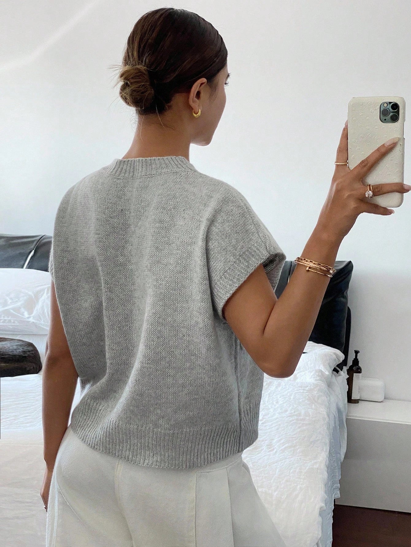 Siren Gaze Women's Casual Elegant Short Sleeve Knit Sweater, Suitable For Summer,Knitted Sweater