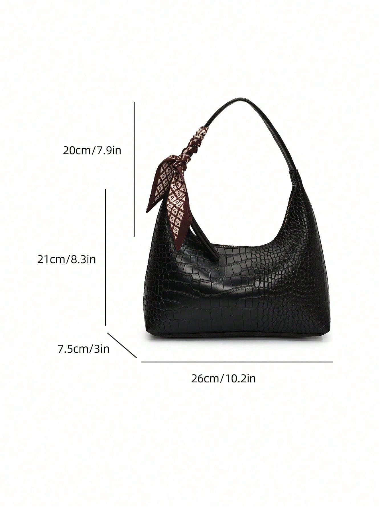 Minimalist Women's Shoulder Bag With Scarf