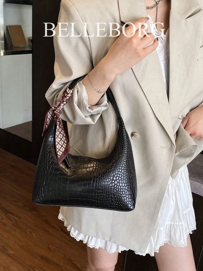 Minimalist Women's Shoulder Bag With Scarf