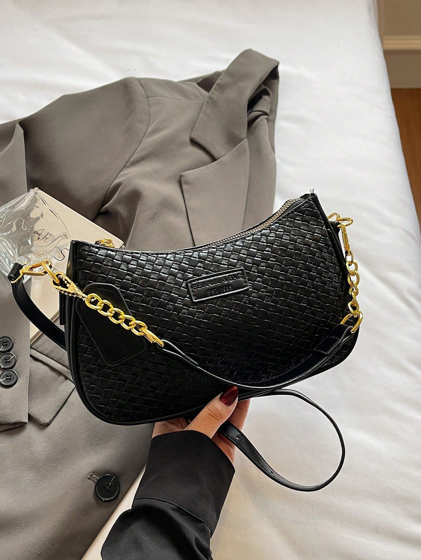 1pc Solid Color PU Leather Shoulder Bag For Women, Versatile Crossbody Bag For Commuting, Adjustable Shoulder Strap