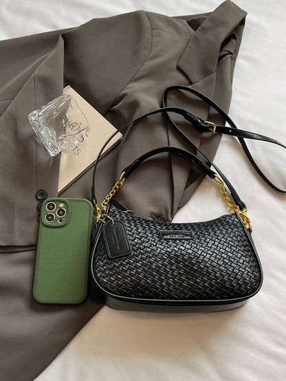 1pc Solid Color PU Leather Shoulder Bag For Women, Versatile Crossbody Bag For Commuting, Adjustable Shoulder Strap