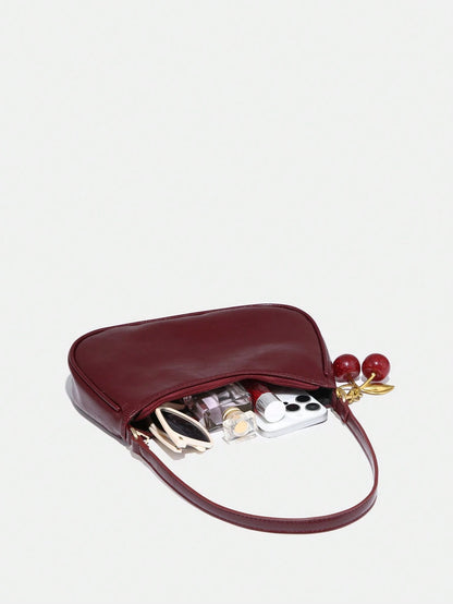 1pc Novachic Women Floral Fabric Casual Shoulder Bag, Zipper Closure, Vintage Style, Underarm Bag, Suitable For Various Occasions