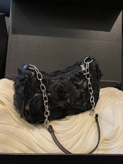 Lightweight,Business Casual Mini Crocodile Embossed Chain Bag For Teen Girls Women College Students,Rookies & White-Collar Workers Perfect For Office,College,Work ,Business,Commute,Outdoors, Travel, Outings, Animal Print Women Bag