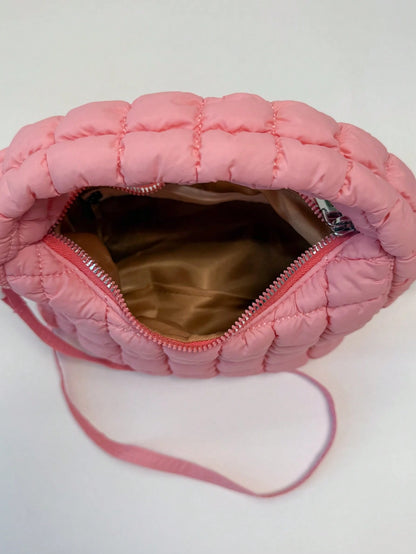 2024 New Style Cloud-Shaped Ruched Orange Bag, Handheld Bag, Versatile Casual Women's Bag, Crescent-Shaped Clutch Bag