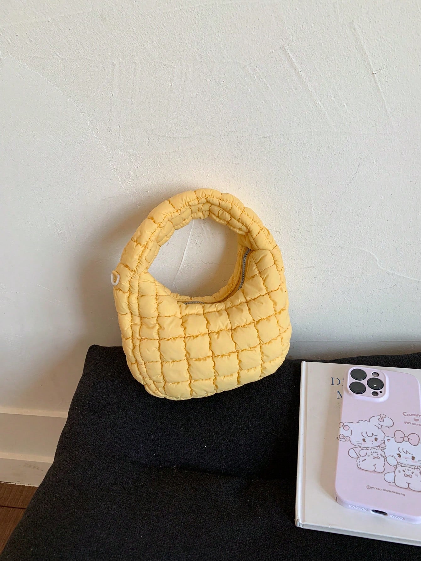 2024 New Style Cloud-Shaped Ruched Orange Bag, Handheld Bag, Versatile Casual Women's Bag, Crescent-Shaped Clutch Bag