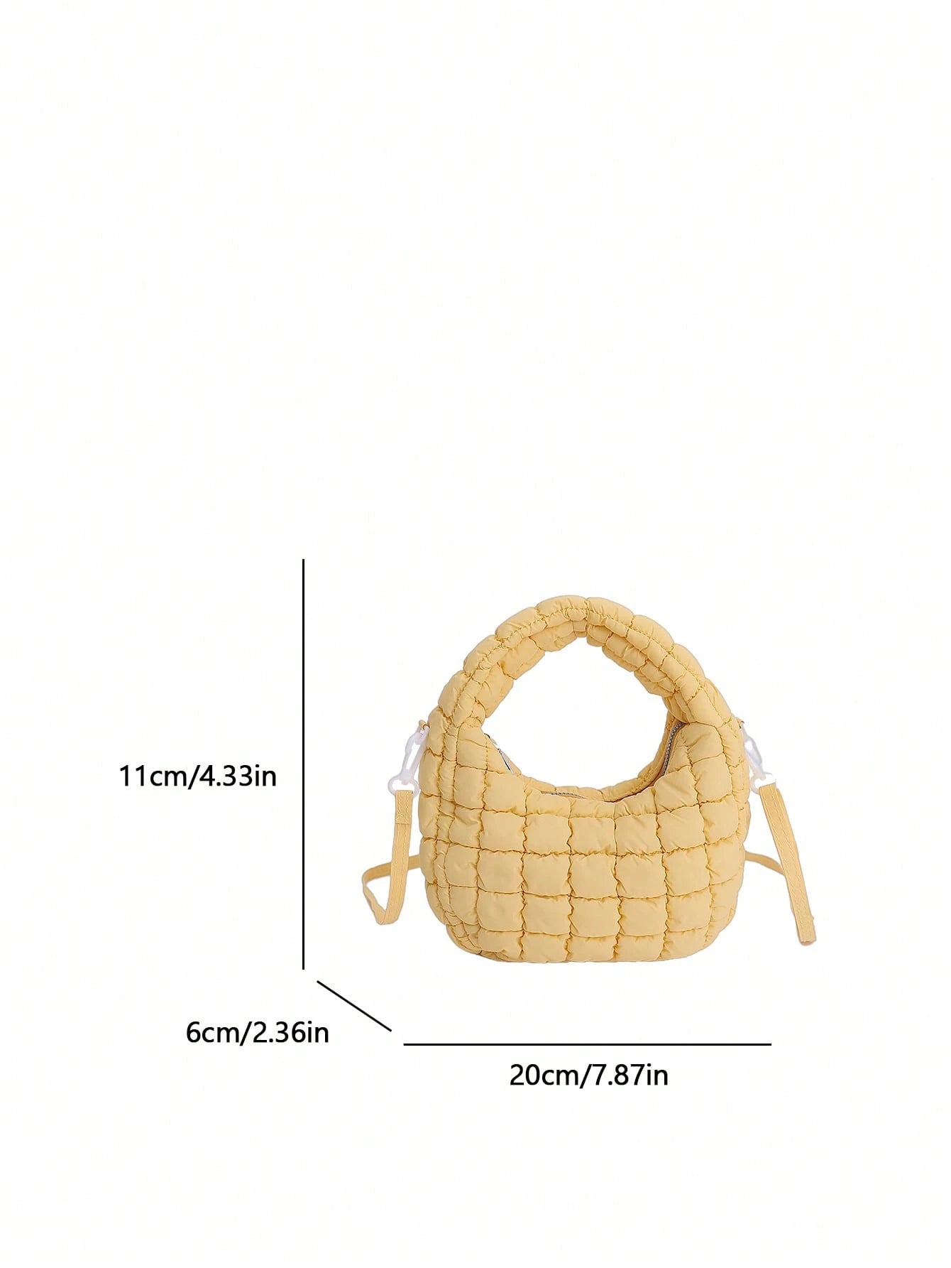 2024 New Style Cloud-Shaped Ruched Orange Bag, Handheld Bag, Versatile Casual Women's Bag, Crescent-Shaped Clutch Bag