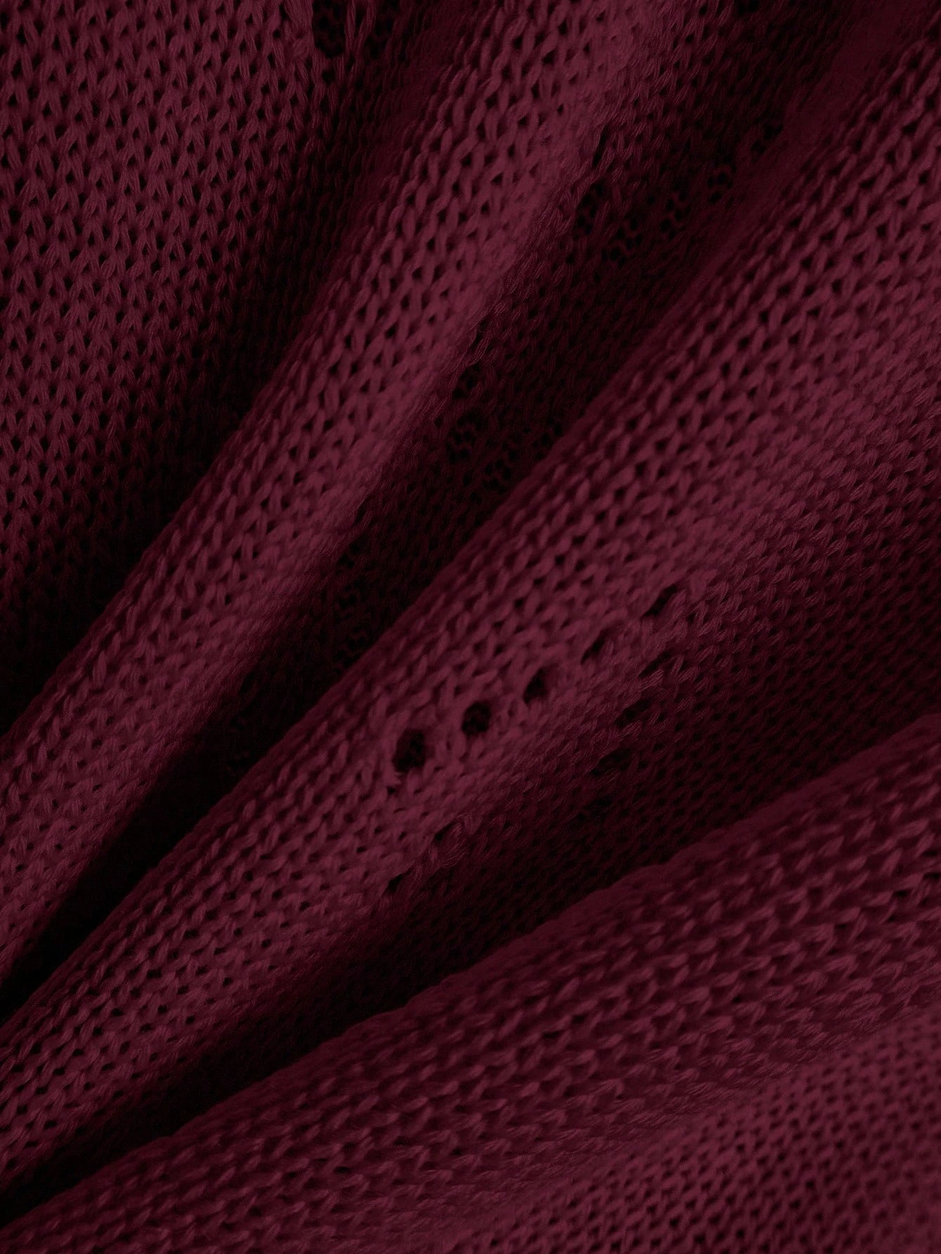 EMERY ROSE Women's Vacation Casual Solid Color Hollow Out Knit Top