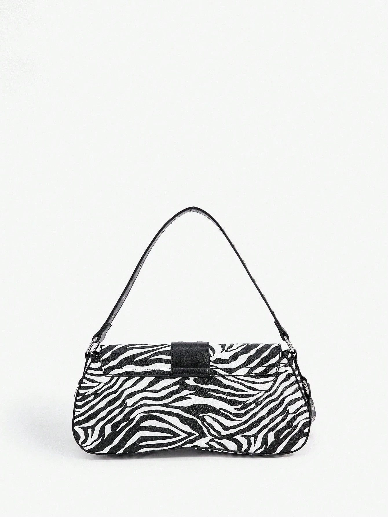 SHEIN X Lucía Bellido SHEIN SXY Fashionable Black Stud Shoulder Bag For Women, Versatile, Shopping Bag, Cool, Street Bag, Teenagers