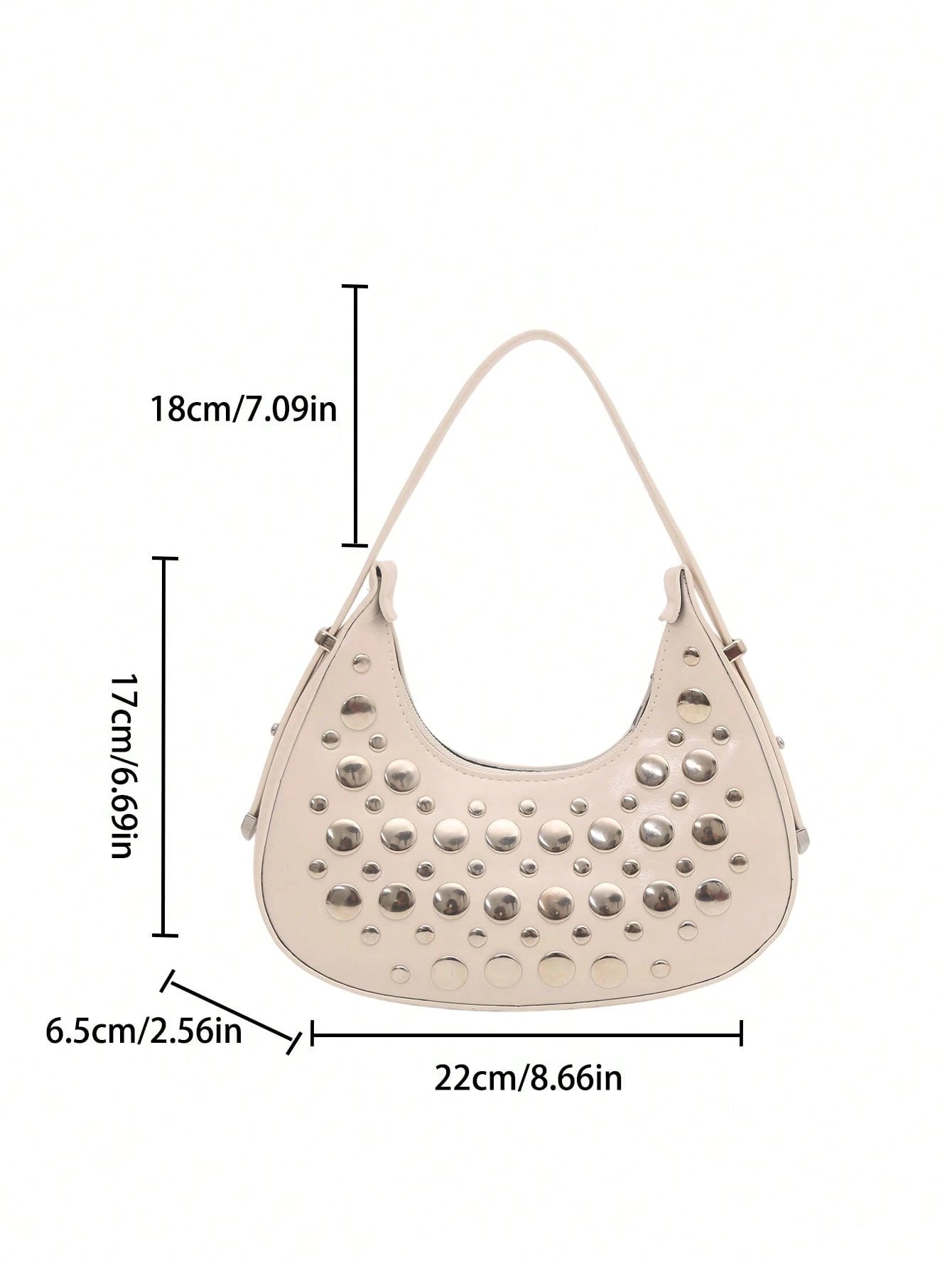 1pc Coffee Brown Crescent-Shaped PU Leather Shoulder Bag, Fashion Simple Solid Color Women Underarm Bag, Autumn/Winter