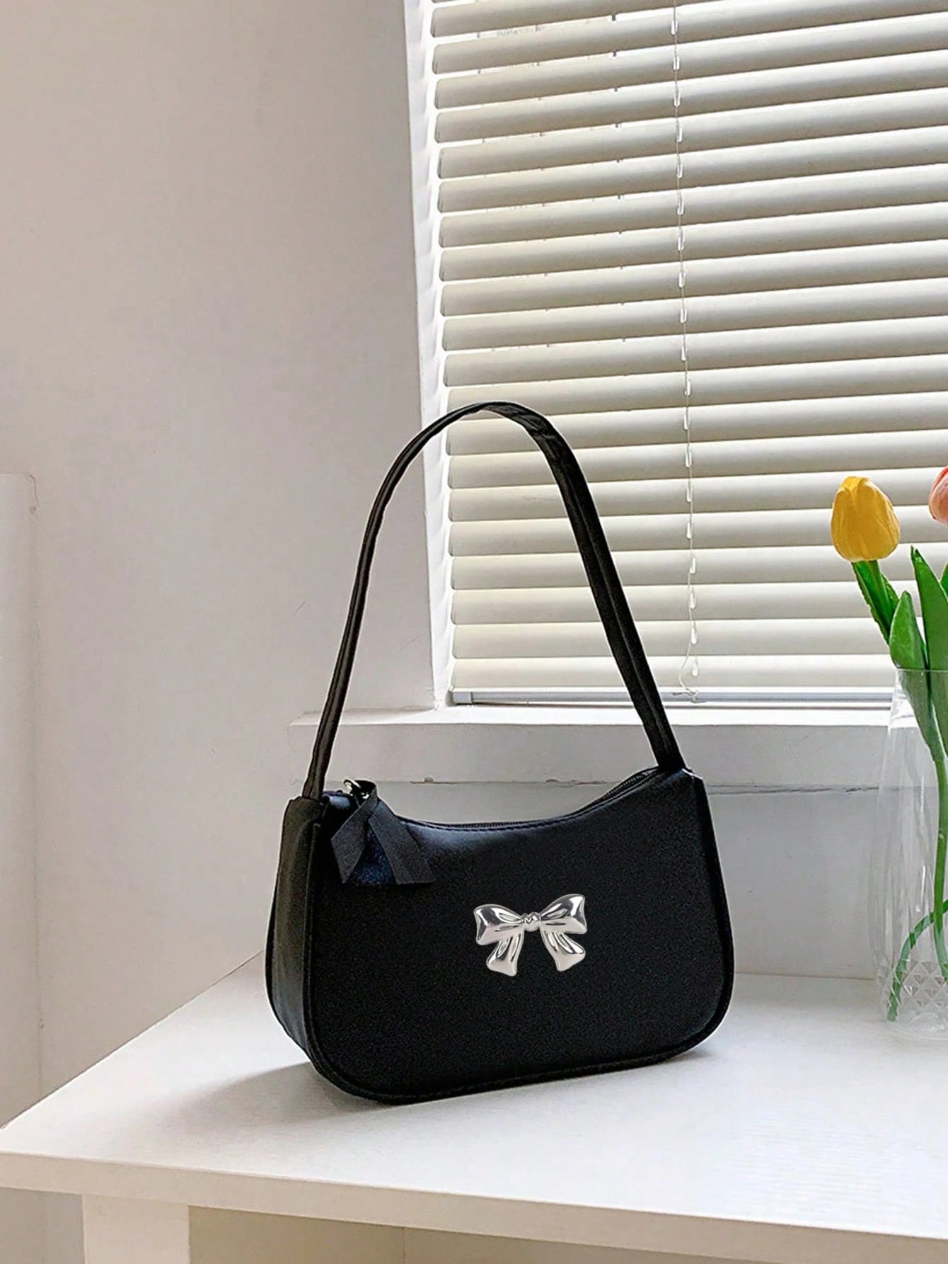 Solid Color Mini Underarm Shoulder Bag, PU Leather Small Bag, Simple Casual Versatile Handbag, Large Capacity Zipper French Baguette Bag, Suitable For Outing, Date, Shopping, Coin Purse, Phone Bag