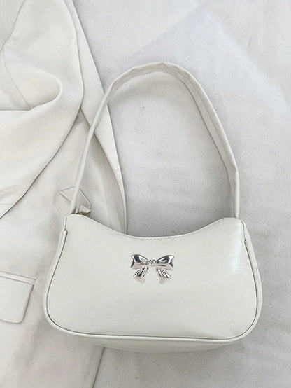 Solid Color Mini Underarm Shoulder Bag, PU Leather Small Bag, Simple Casual Versatile Handbag, Large Capacity Zipper French Baguette Bag, Suitable For Outing, Date, Shopping, Coin Purse, Phone Bag