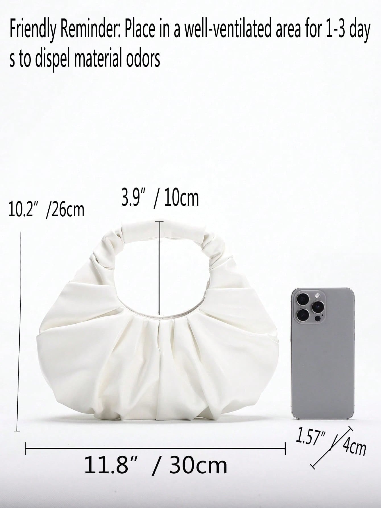2024 Spring New Arrival Women Handbag, One Piece Of Solid Color Pearl Glossy PU Cloud Bag, Fashionable And Concise Stitching Design With Elegant Elegant For Lady, Foldable And Wrinkled Bag Style.