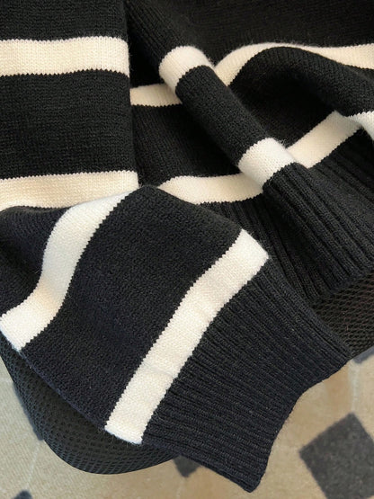 New Autumn/Winter Women Striped Zipper Turtleneck Sweater, Fashion Minimalist Pullover Classic Style,Long Sleeve Tops