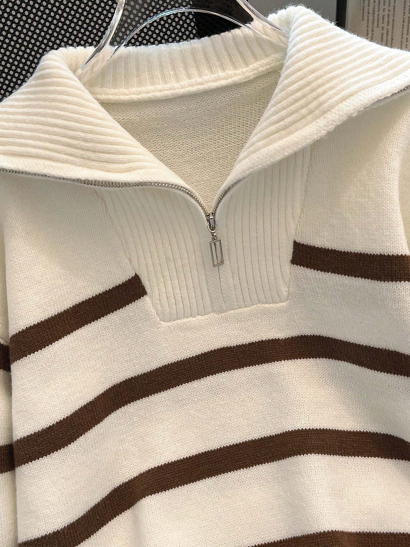 New Autumn/Winter Women Striped Zipper Turtleneck Sweater, Fashion Minimalist Pullover Classic Style,Long Sleeve Tops