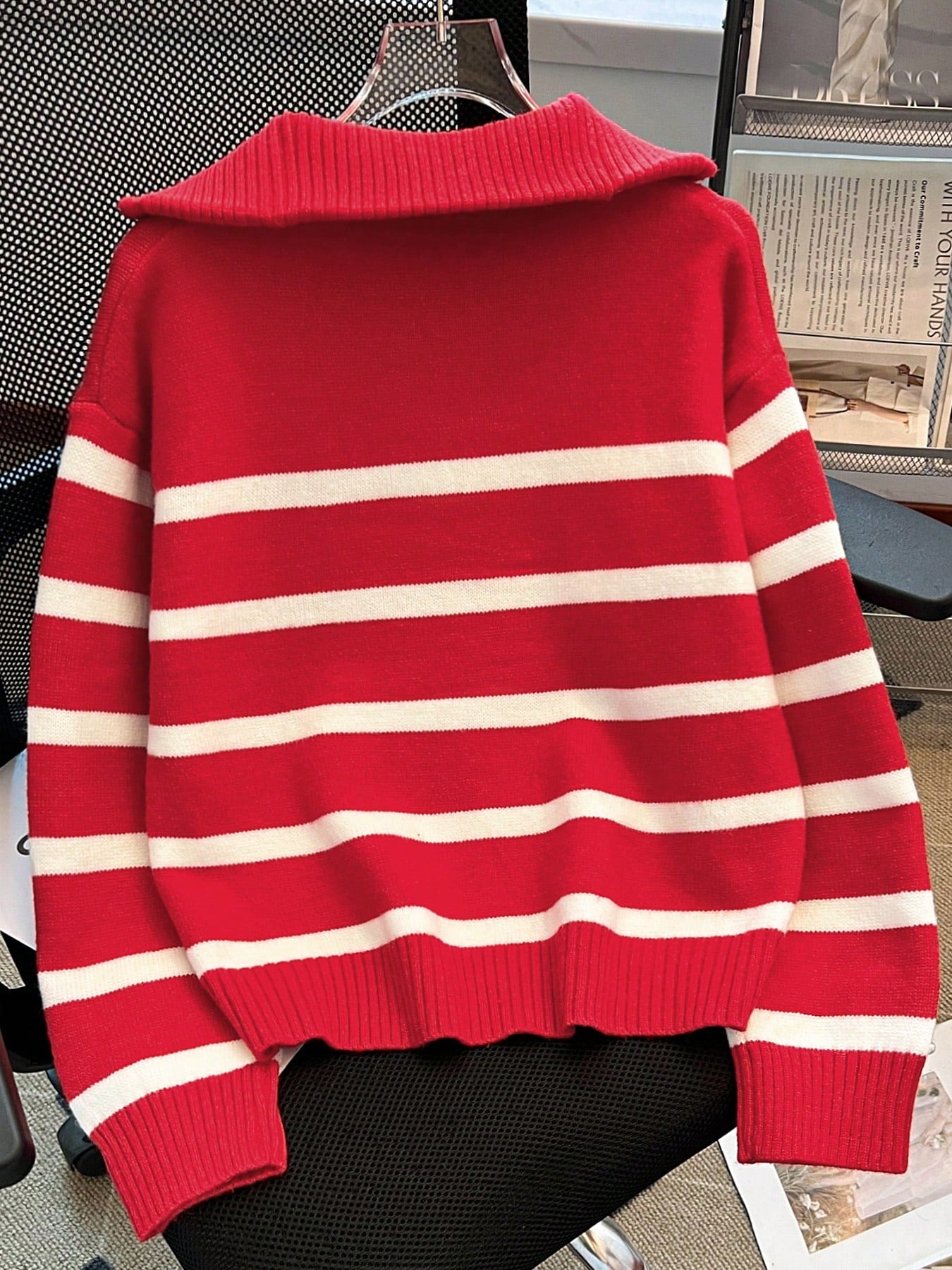 New Autumn/Winter Women Striped Zipper Turtleneck Sweater, Fashion Minimalist Pullover Classic Style,Long Sleeve Tops