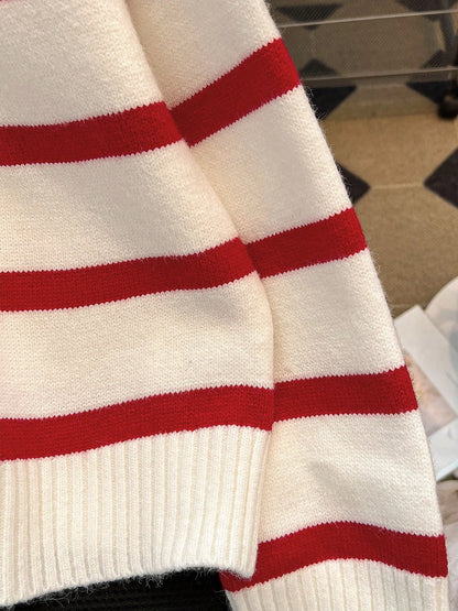 New Autumn/Winter Women Striped Zipper Turtleneck Sweater, Fashion Minimalist Pullover Classic Style,Long Sleeve Tops